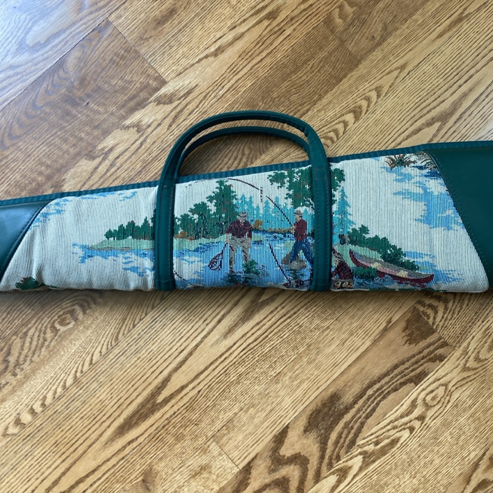 Vintage needlepoint hunting soft gun case outdoorsman fishing gorpcore - Picture 6 of 16